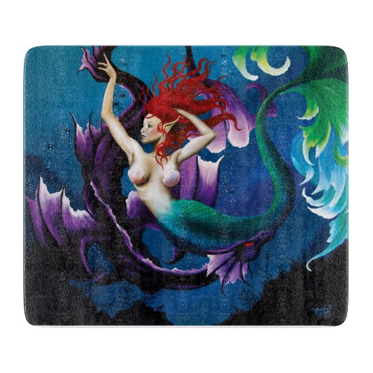 Mermaid and Dragon Friend Snijplank (Voorkant)