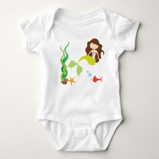 Mermaid and Fish Baby Bodysuit Tutu (Voorkant)