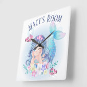 Mermaid and Fish Deuren Sign. Vierkante Klok (Hoek)