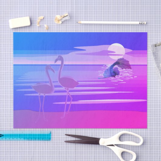 Mermaid and Flamingo Tissue Paper Tissuepapier (Craft)