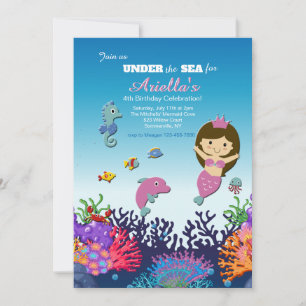 Mermaid and Friends Invitation Kaart