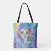 Mermaid and Frog fantasy waterverf art Tote Bag (Achterkant)