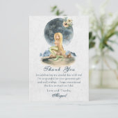 Mermaid and Full Moon Beach Vrijgezellenfeest Bedankkaart (Staand voorkant)