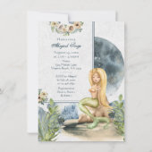 Mermaid and Full Moon Beach Vrijgezellenfeest Kaart (Achterkant)