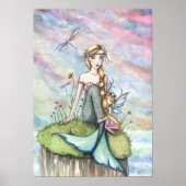 Mermaid and Little Fairy Poster Print (Voorkant)