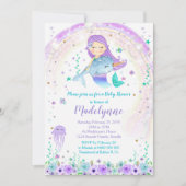 Mermaid and Narwhal Baby shower Invitation Kaart (Voorkant)