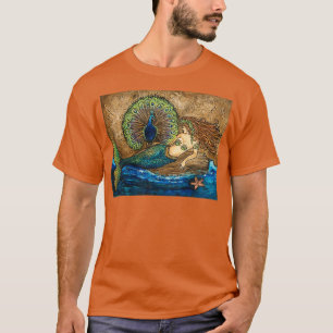 Mermaid and Peacock Fantasy T-shirt