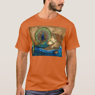 Mermaid and Peacock Fantasy T-shirt