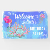 Mermaid and Pearl Clam Birthday Spandoek (Horizontaal)