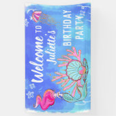 Mermaid and Pearl Clam Birthday Spandoek (Verticaal)