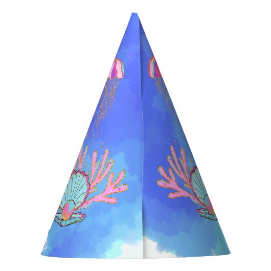 Mermaid and Pearl Clam Feesthoedjes (Achterkant)