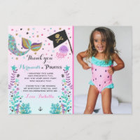 Mermaid and Pirate - Hartelijk dank voor uw kaart