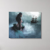 Mermaid and Pirate Ship Canvas Afdruk (Voorkant)