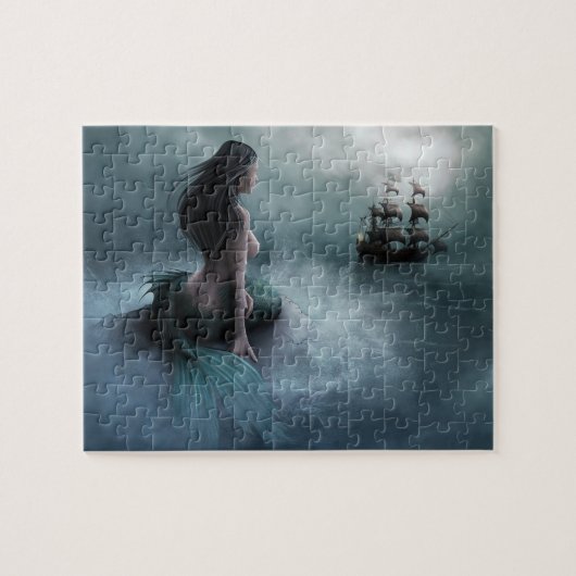 Mermaid and Pirate Ship Jigzaag Puzzle Legpuzzel (Horizontaal)