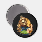 Mermaid and Pirate Ship Magneet (Voorkant / Achterkant)