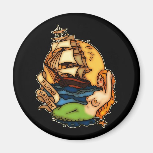 Mermaid and Pirate Ship Magneet (Voorkant)
