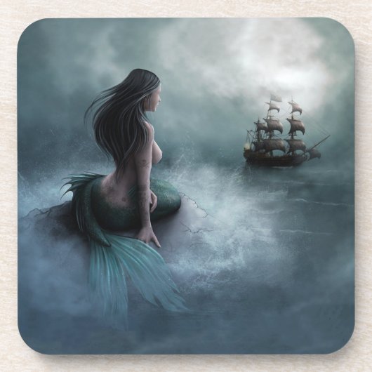 Mermaid and Pirate Ship Onderzetter (Voorkant)