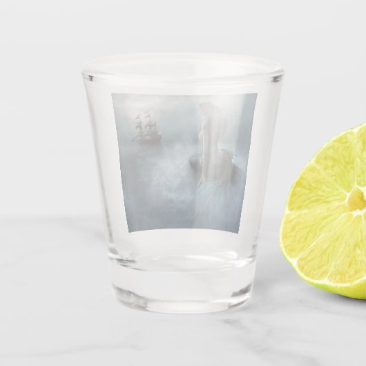 Mermaid and Pirate Ship Shot Glas (Achterkant)