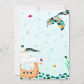Mermaid and Pirate verjaardagsuitnodiging Boy Girl Kaart (Achterkant)
