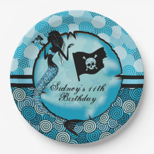 Mermaid and Pirates Birthday Papieren Bordje