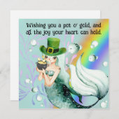 Mermaid and Pot o'Gold St. Patrick's Day Card (Voorkant / Achterkant)