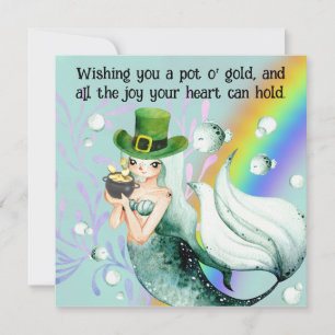 Mermaid and Pot o'Gold St. Patrick's Day Card