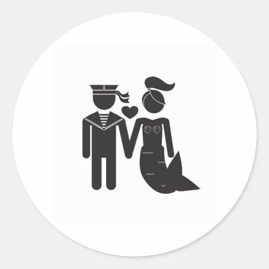 Mermaid and Sailor Sticker (Voorkant)