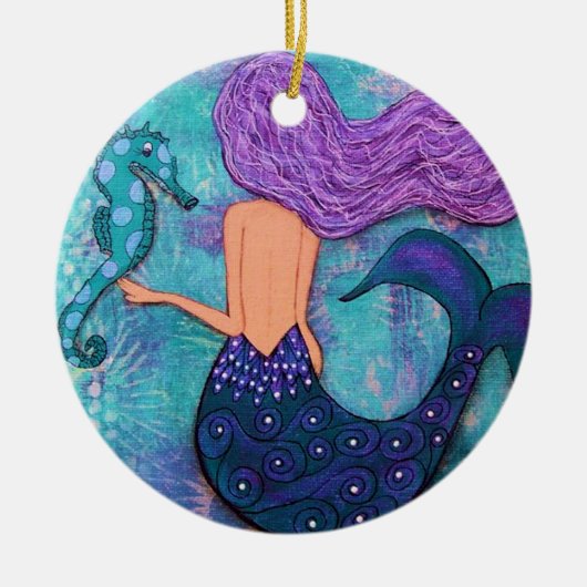 Mermaid and Seahorse Ornament (Voorkant)