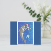 Mermaid and Shark Friends Briefkaart (Staand voorkant)