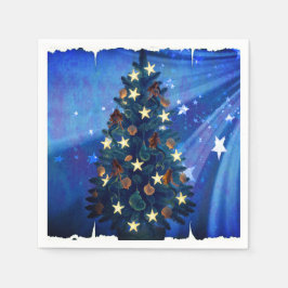 Mermaid and Starfish Christmas Tree Napkins Servet