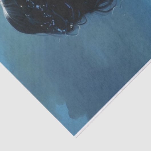 Mermaid and the Full Moon Tissue Paper Tissuepapier (Detail)