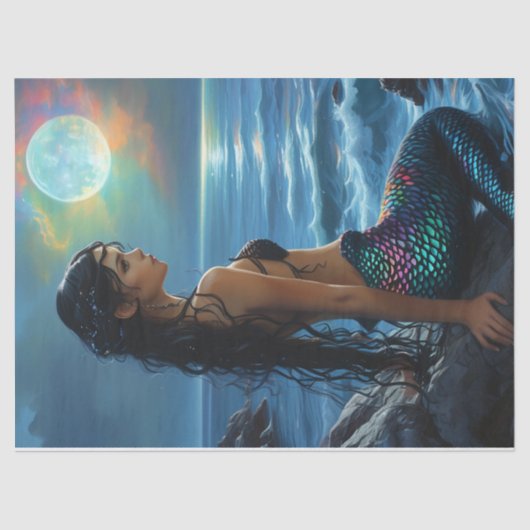 Mermaid and the Full Moon Tissue Paper Tissuepapier (Voorkant)