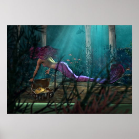 Mermaid and Treasure - POSTER (Voorkant)