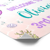 Mermaid and turtle welkomstpartij onder zee poster (Hoek)