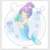 Mermaid and Turtles Sticker (Vel)
