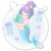 Mermaid and Turtles Sticker (Voorkant)