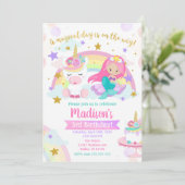 Mermaid and Unicorn Magical Birthday Invitation Kaart (Staand voorkant)
