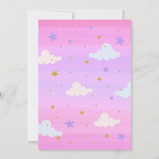 Mermaid and Unicorn Magical Birthday Invitation Kaart (Achterkant)