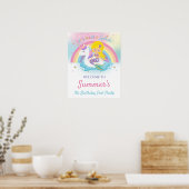 Mermaid and Unicorn Pool Birthday Party Welcome Po Poster (Keuken)
