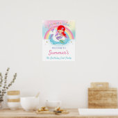 Mermaid and Unicorn Pool Birthday Welcome Poster (Keuken)