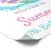 Mermaid and Unicorn Pool Birthday Welcome Poster (Hoek)