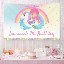 Mermaid and Unicorn Pool Birthday Welcome
