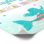 Mermaid and Unicorn welkomstpartijteken Poster (Hoek)