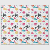 Mermaid and Whales Patroon Cadeaupapier (Vlak)