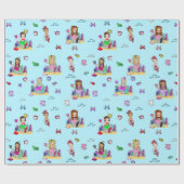 Mermaid and Zee Creatures Girl's Gift Wrap Cadeaupapier (Vlak)