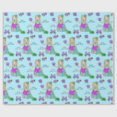 Mermaid and Zee Creatures Girl's Gift Wrap Cadeaupapier (Vlak)