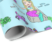 Mermaid and Zee Creatures Girl's Gift Wrap Cadeaupapier (Rol Hoek)