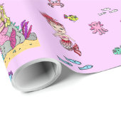 Mermaid and Zee Creatures Girl's Gift Wrap Cadeaupapier (Rol Hoek)