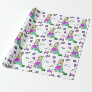 Mermaid and Zee Creatures Girl's Gift Wrap Cadeaupapier