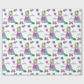 Mermaid and Zee Creatures Girl's Gift Wrap Cadeaupapier (Vlak)